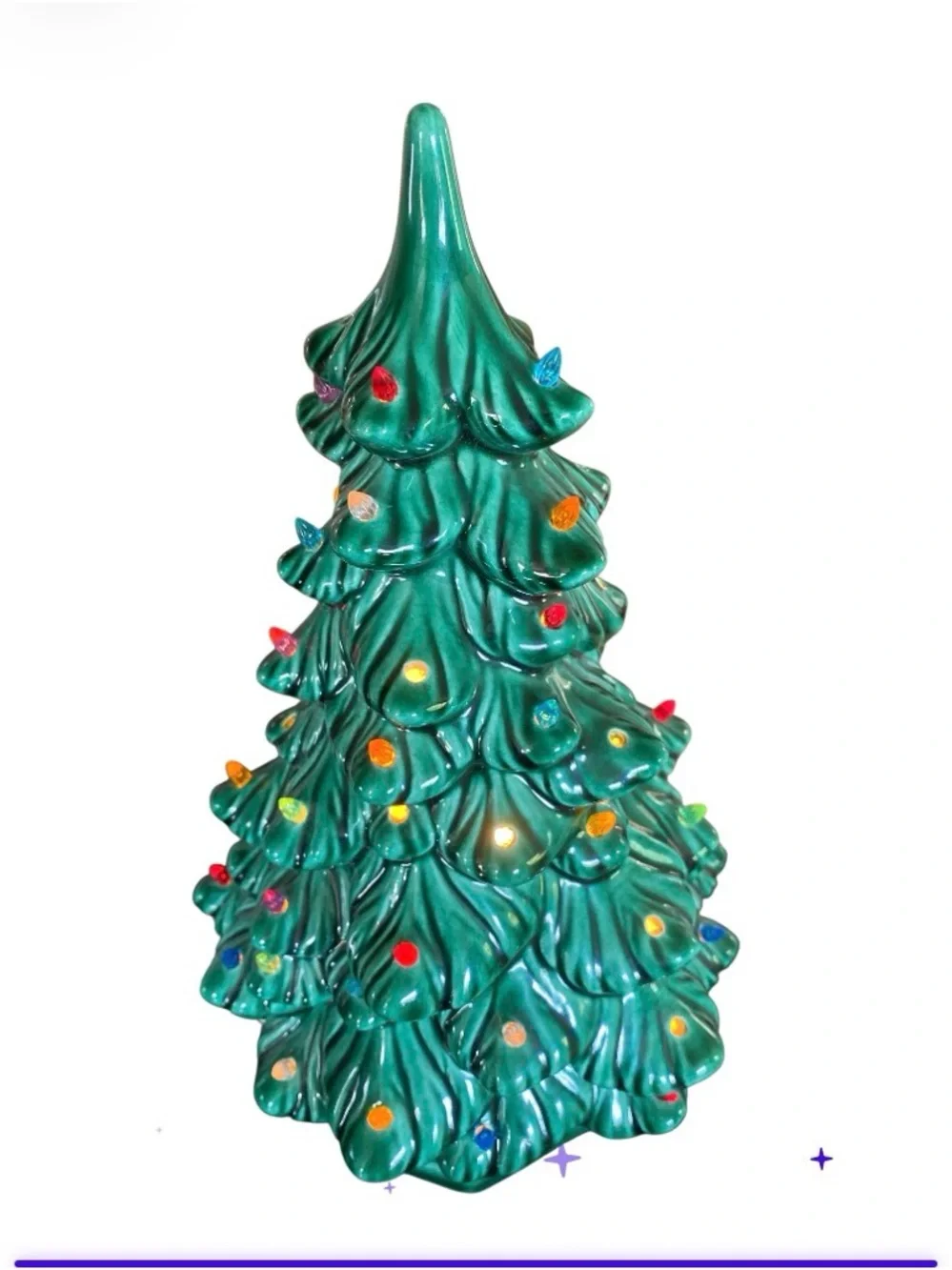 Vintage Holland Mold Ceramic Christmas Tree 11” 1978 Hand Painted